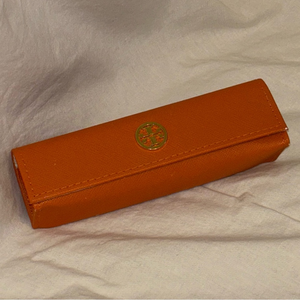 Tory Burch Orange Eyeglass Small Case READ